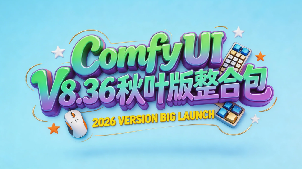 【ComfyUI整合包】2026最新ComfyUI V8.36无偿分享！支持20-50系N卡，Win版解压即用，中文全套工作流带走不谢！AI资讯-AI软件-网赚项目-副业赚钱-互联网创业-资源整合-电脑软件wangyi-AI乐园